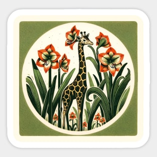 Retro Giraffe Sticker